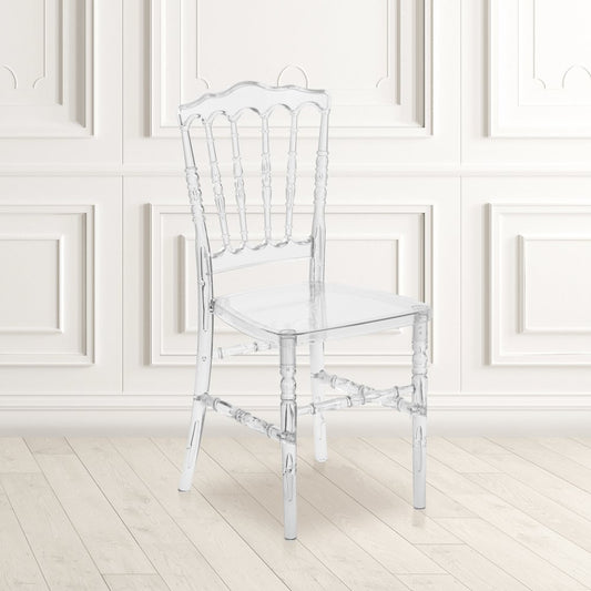 Elegance Crystal Ice Napoleon Stacking Chair