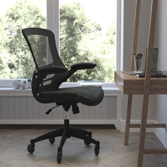 Desk Chair with Roller Wheels | Swivel Chair with Kelista Mid-Back