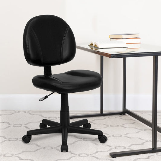 Mid-Back Black Swivel Ergonomic Task Office Chair with Back Depth Adjustment