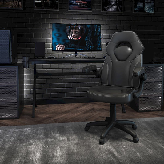 X10 Gaming Chair Racing Office Computer Swivel Chair, Black LeatherSoft