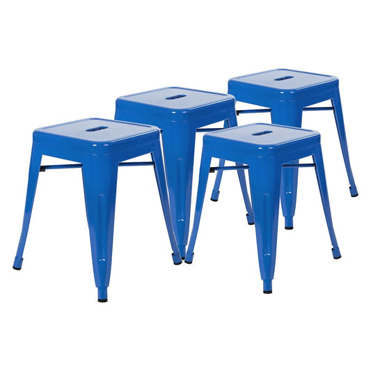 18" Table Height Stool, Stackable Metal Dining Stool-Set of 4