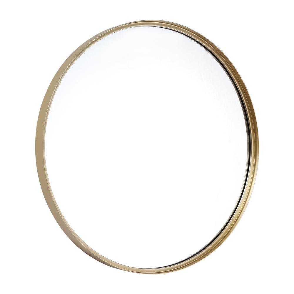 Modern 27.5 Inch Round Wall Mount Accent Mirror
