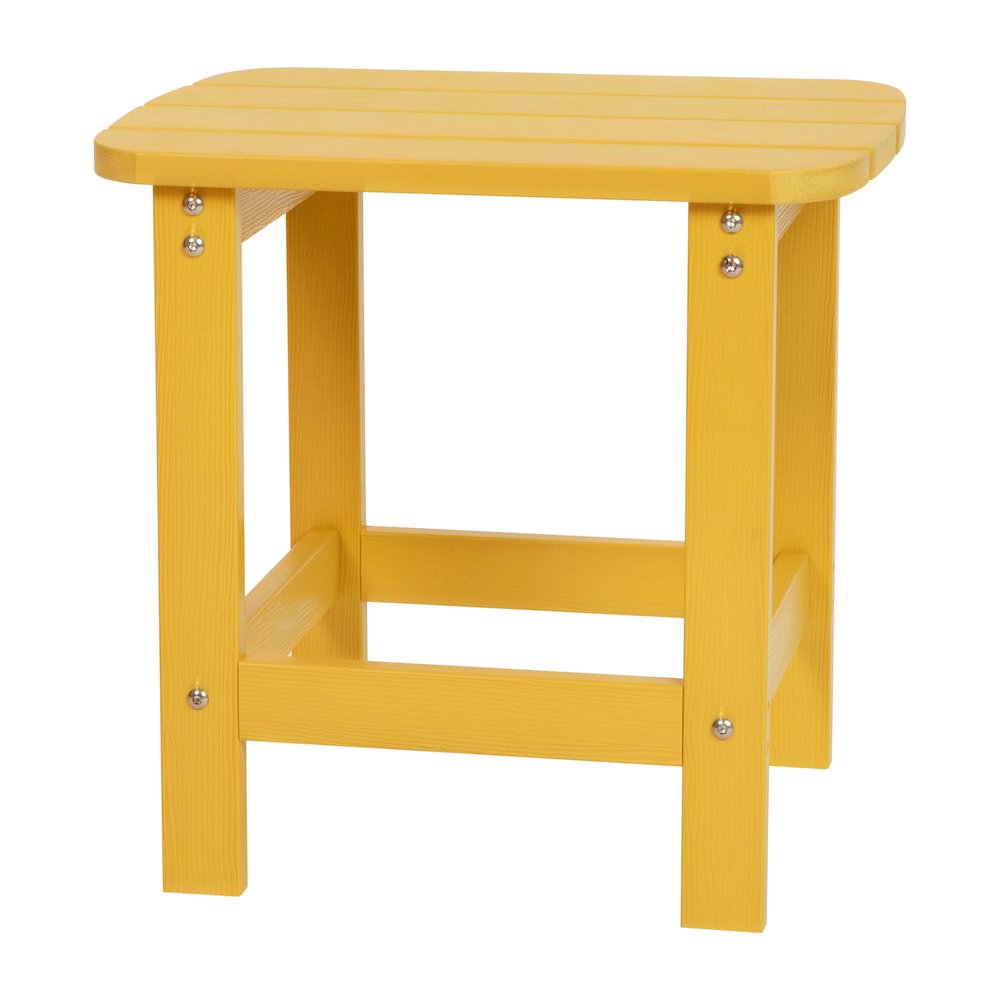 All-Weather Poly Resin Wood Adirondack Side Table in Yellow