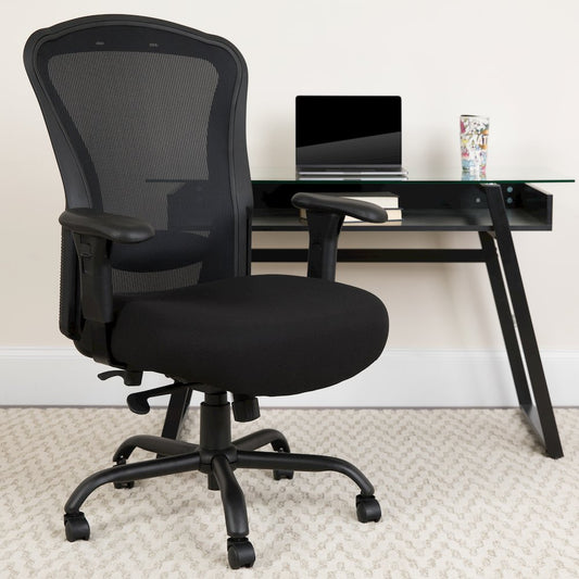 400 lb. Rated Black Mesh Multifunction Synchro-Tilt Office Chair