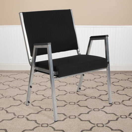 1000 lb. Rated Black Antimicrobial Fabric Bariatric Medical Reception Arm Chair