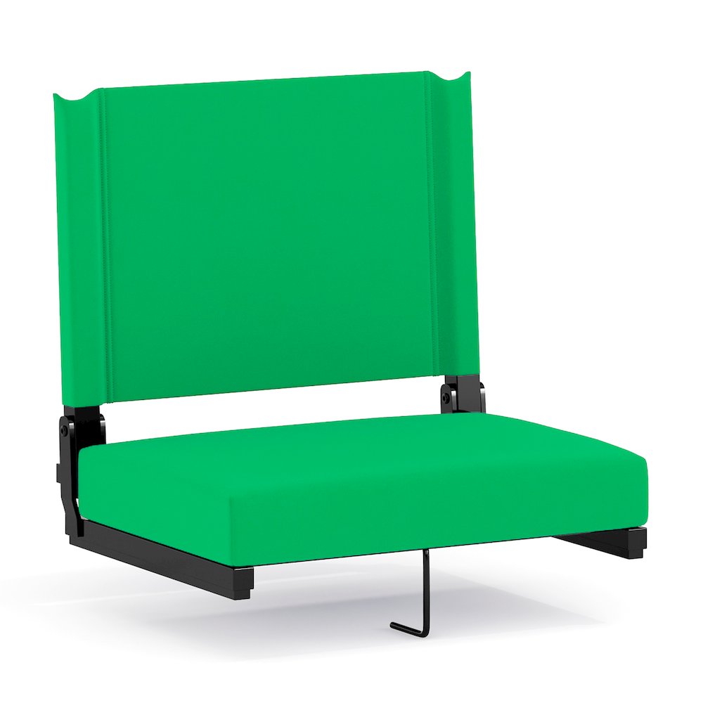Lightweight Stadium Chair with Handle, Ultra-Padded Seat, Bright Green