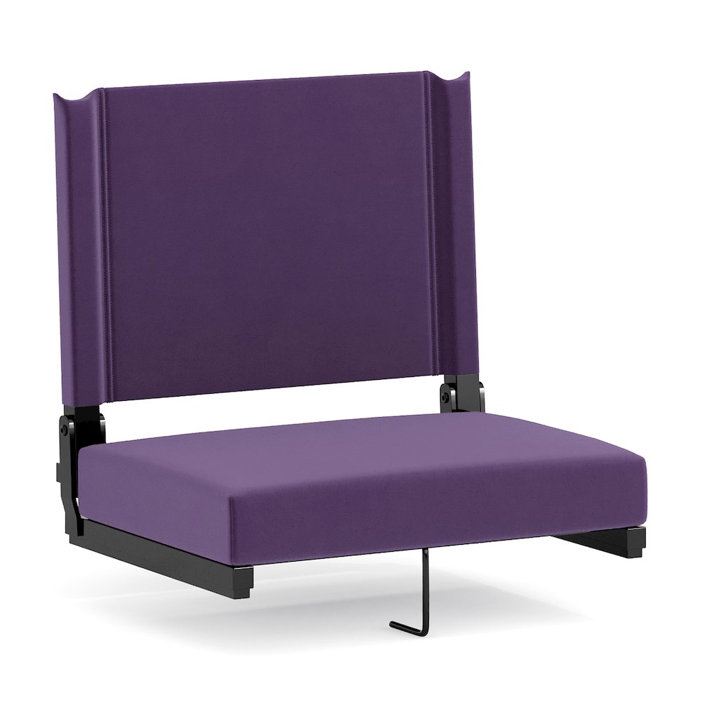 Lightweight Stadium Chair with Handle, Ultra-Padded Seat, Dark Purple