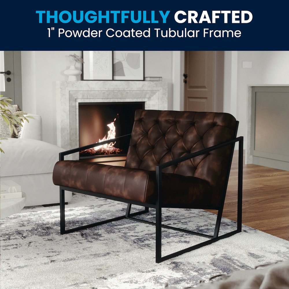 Madison Bomber Jacket LeatherSoft Tufted Lounge Chair