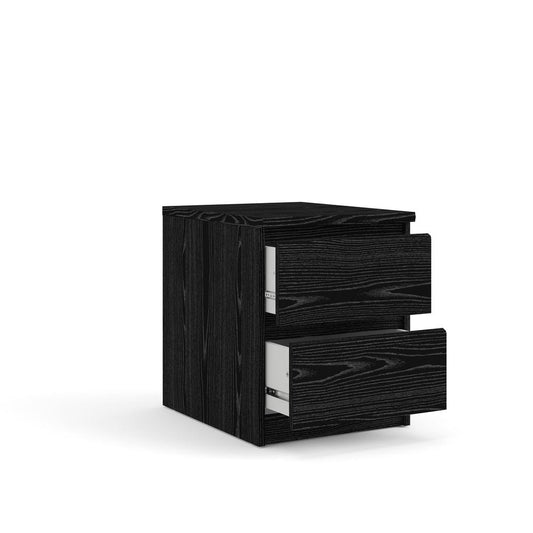 Scottsdale 2 Drawer Bedroom Nightstand, Black Woodgrain