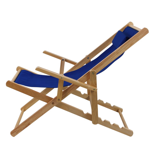 Sling Chair Natural Frame-Royal Blue Canvas
