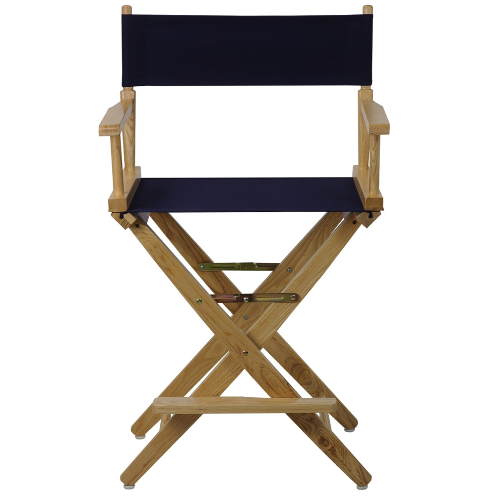 American Trails Extra-Wide Premium 24" Directors Chair Natural Frame W/Navy Color Cover