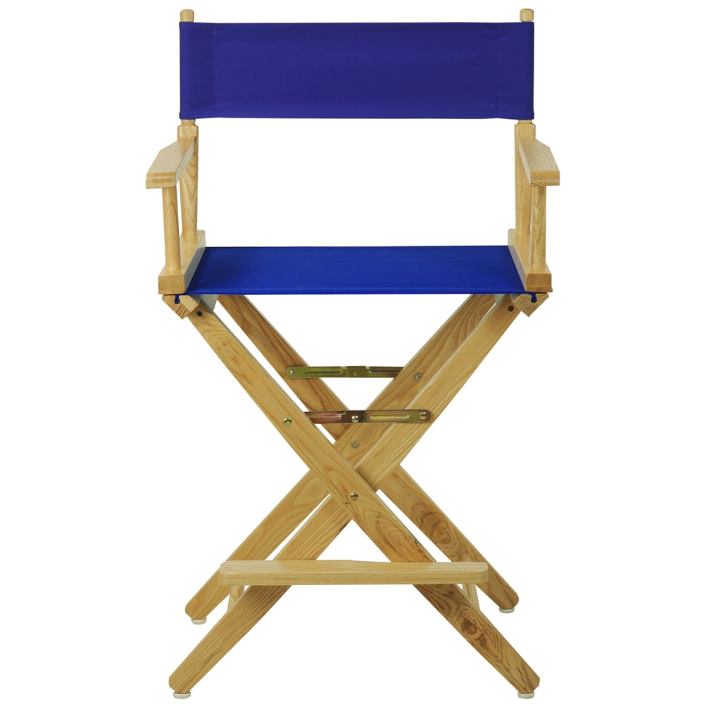 American Trails Extra-Wide Premium 24" Directors Chair Natural Frame W/Royal Blue Color Cover