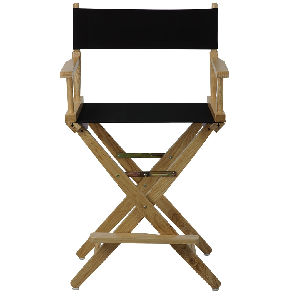 American Trails Extra-Wide Premium 24" Directors Chair Natural Frame W/Black Color Cover