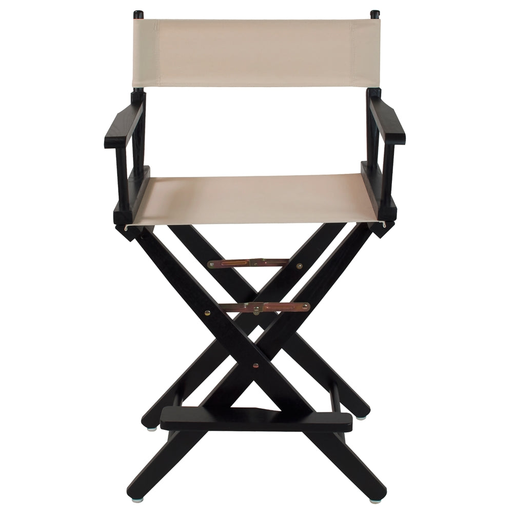 American Trails Extra-Wide Premium 24" Directors Chair Black Frame W/Natural Color Cover