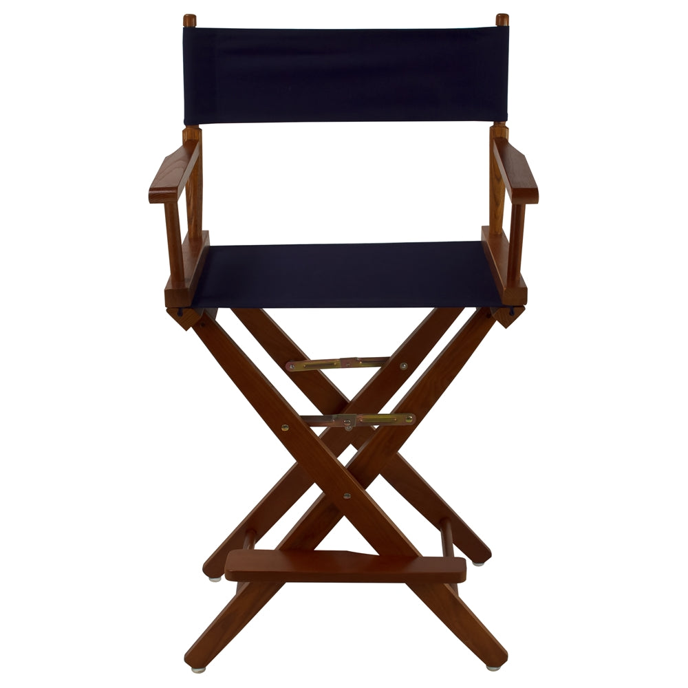 American Trails Extra-Wide Premium 24" Directors Chair Mission Oak Frame W/Navy Color Cover
