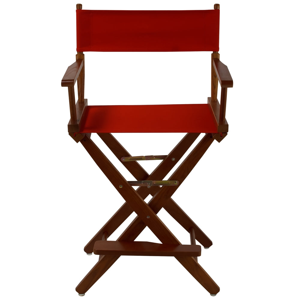 American Trails Extra-Wide Premium 24" Directors Chair Mission Oak Frame W/Red Color Cover