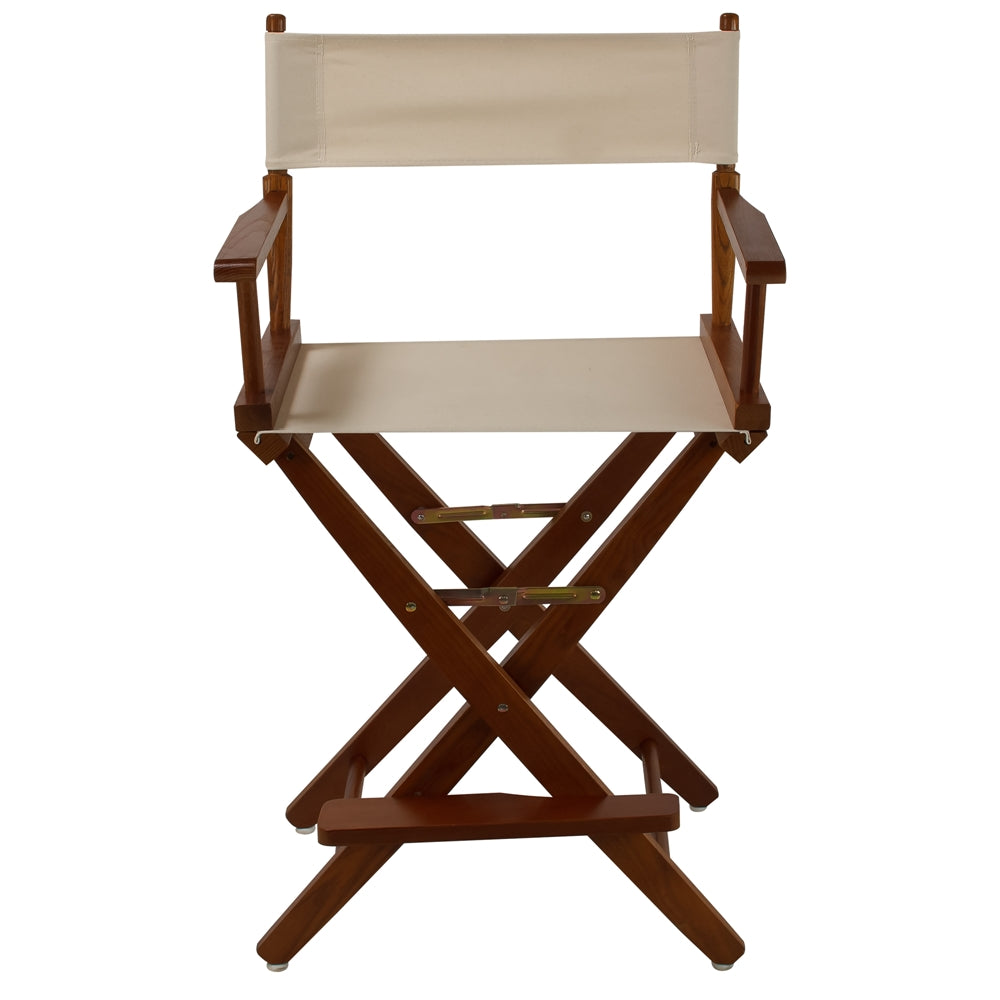 American Trails Extra-Wide Premium 24" Directors Chair Mission Oak Frame W/Natural Color Cover