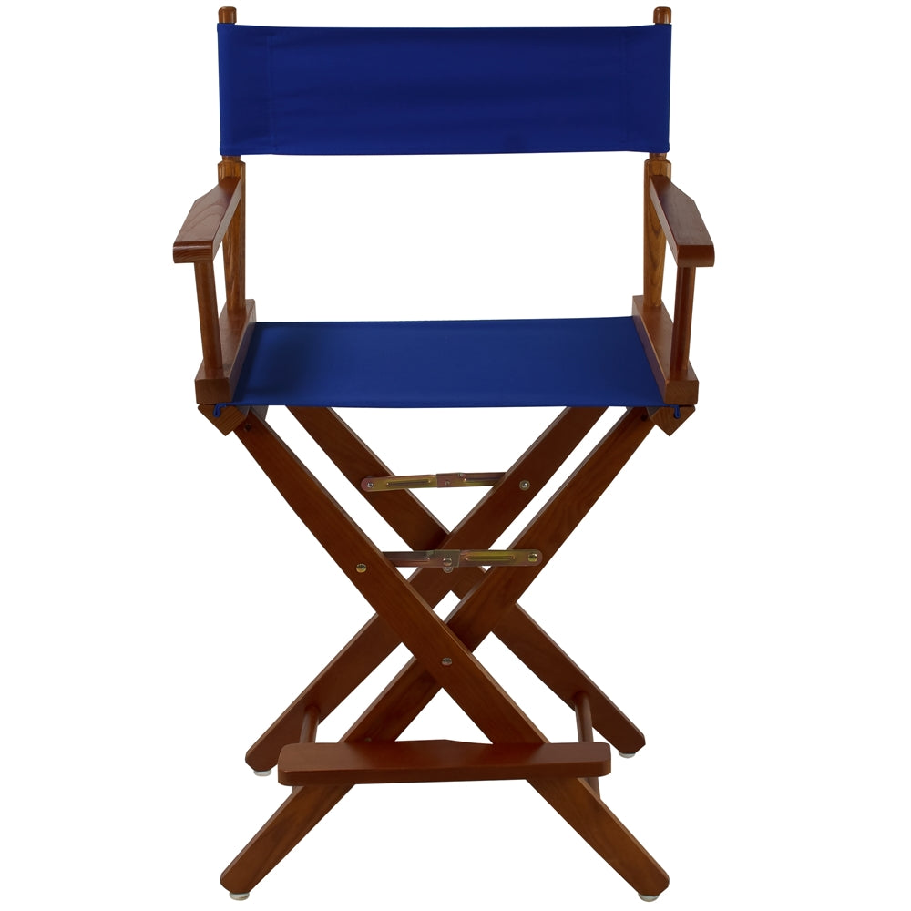 American Trails Extra-Wide Premium 24" Directors Chair Mission Oak Frame W/Royal Blue Color Cover