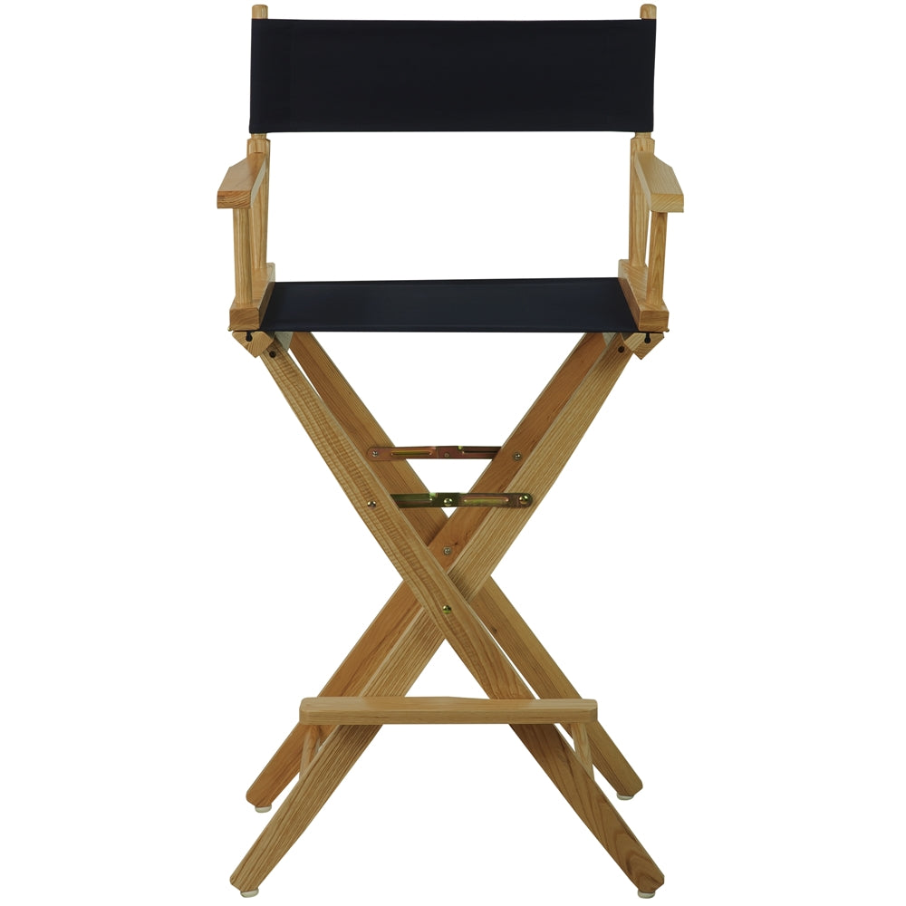 American Trails Extra-Wide Premium 30" Directors Chair Natural Frame W/Navy Color Cover