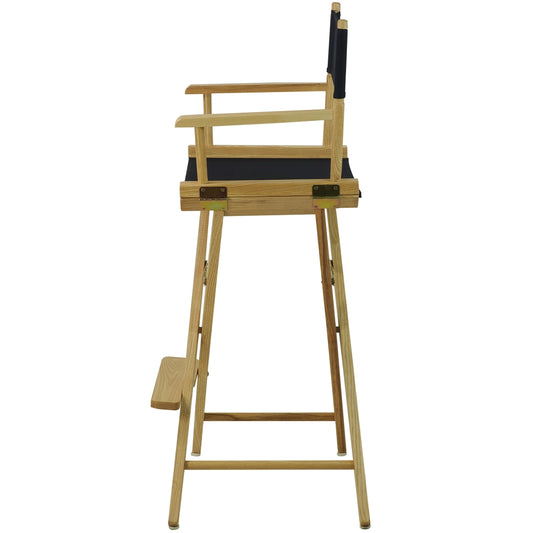 American Trails Extra-Wide Premium 30" Directors Chair Natural Frame W/Navy Color Cover