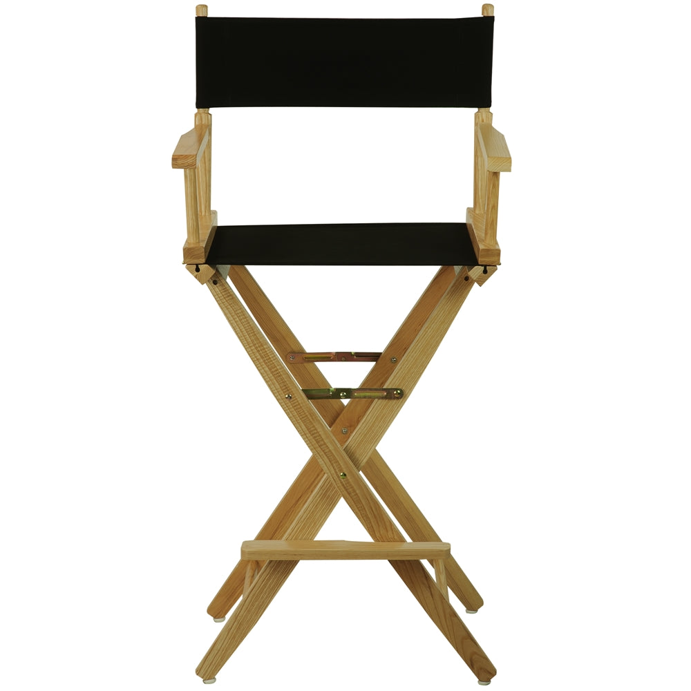 American Trails Extra-Wide Premium 30" Directors Chair Natural Frame W/Black Color Cover
