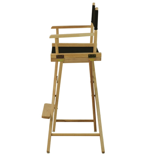 American Trails Extra-Wide Premium 30" Directors Chair Natural Frame W/Black Color Cover
