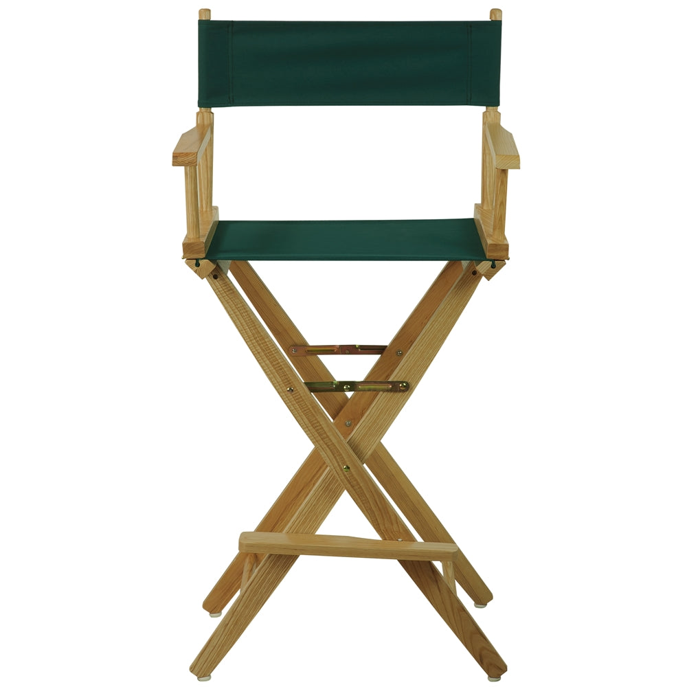 American Trails Extra-Wide Premium 30" Directors Chair Natural Frame W/Hunter Green Color Cover