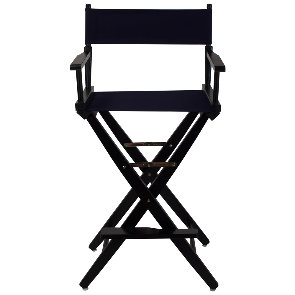 American Trails Extra-Wide Premium 30" Directors Chair Black Frame W/Navy Color Cover