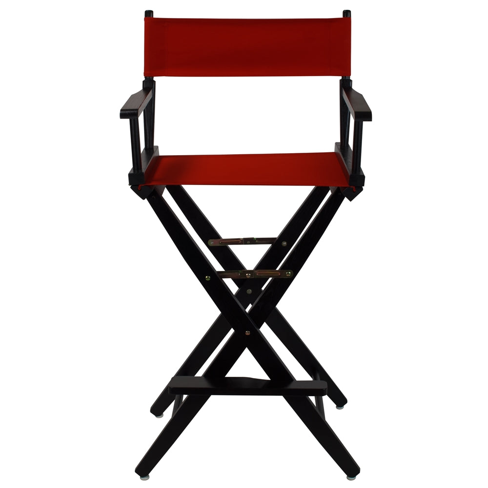 American Trails Extra-Wide Premium 30" Directors Chair Black Frame W/Red Color Cover
