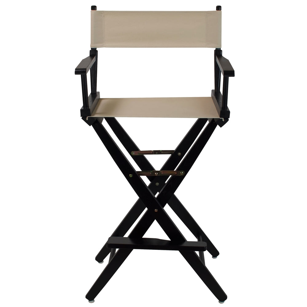 American Trails Extra-Wide Premium 30" Directors Chair Black Frame W/Natural Color Cover