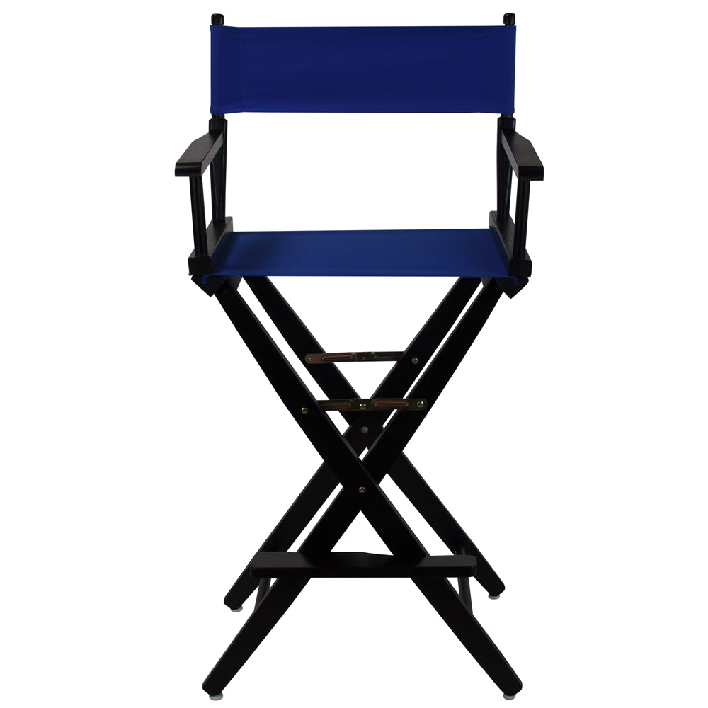 American Trails Extra-Wide Premium 30" Directors Chair Black Frame W/Royal Blue Color Cover