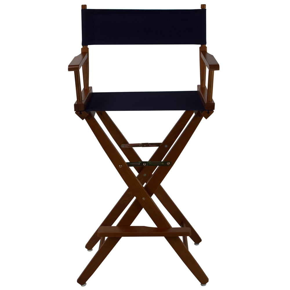American Trails Extra-Wide Premium 30" Directors Chair Mission Oak Frame W/Navy Color Cover