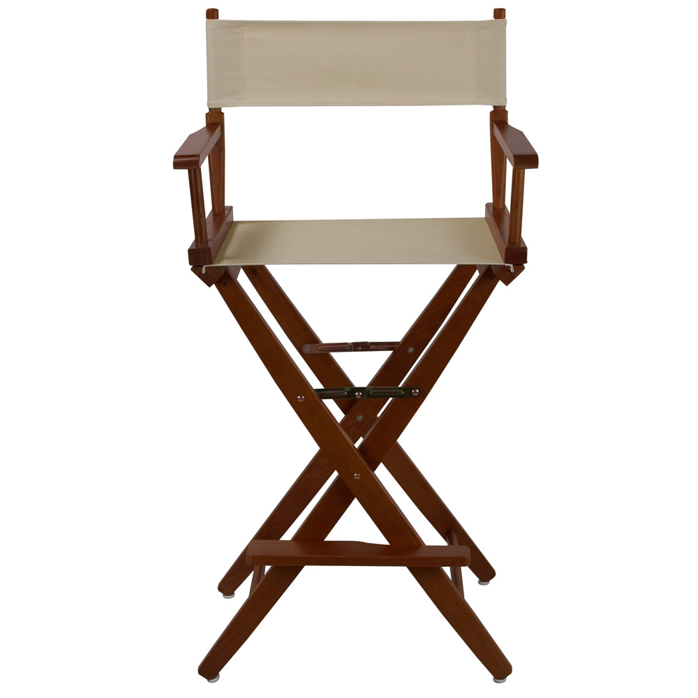 American Trails Extra-Wide Premium 30" Directors Chair Mission Oak Frame W/Natural Color Cover