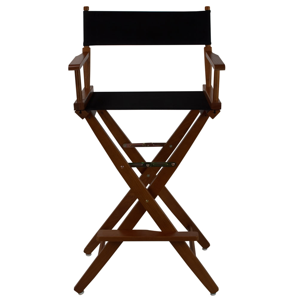 American Trails Extra-Wide Premium 30" Directors Chair Mission Oak Frame W/Black Color Cover