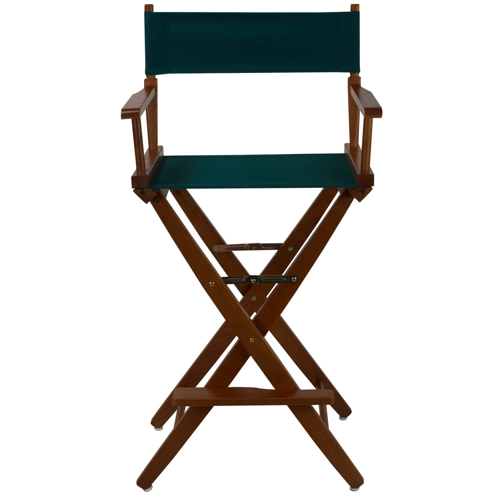 American Trails Extra-Wide Premium 30" Directors Chair Mission Oak Frame W/Hunter Green Color Cover