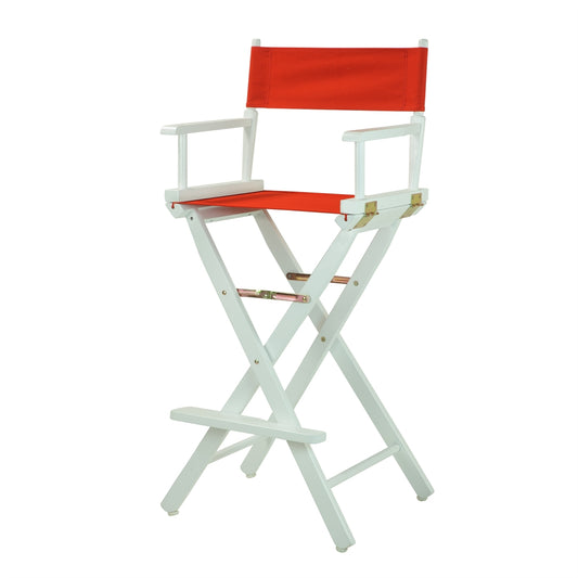 30" Director's Chair White Frame-Red Canvas