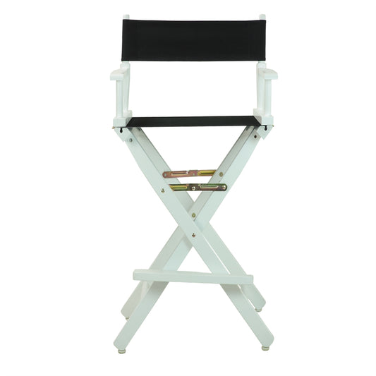 30" Director's Chair White Frame-Black Canvas