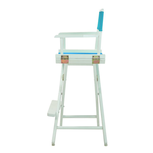 30" Director's Chair White Frame-Turquoise Canvas