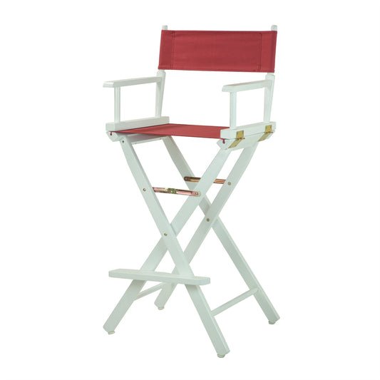 30" Director's Chair White Frame-Burgundy Canvas