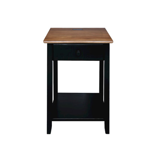 Night Owl Nightstand with USB Port - Walnut Black