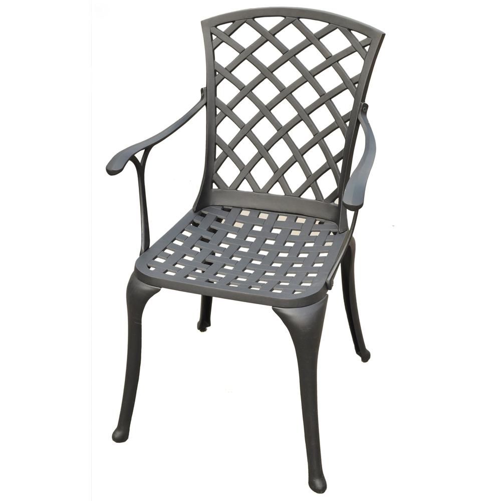 Sedona 2Pc High Back Cast Aluminum Outdoor Chair Set - 2 High Back Armchairs