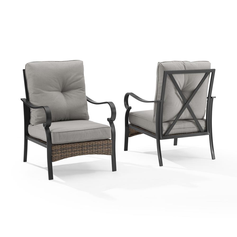 Dahlia 2Pc Metal And Wicker Outdoor Chair Set - 2 Armchairs