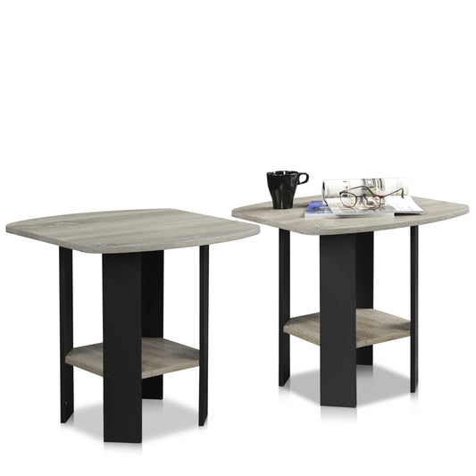 Simple Design End Table, Set of Two