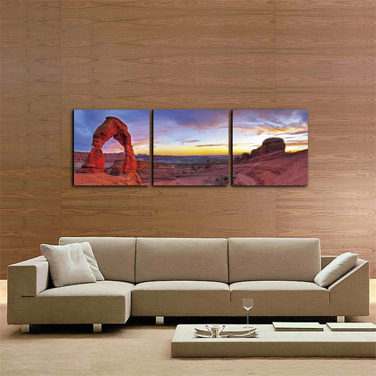 SENIK Declicate Arch 3-Panel MDF Framed Photography Triptych Print, 72 x 24-in