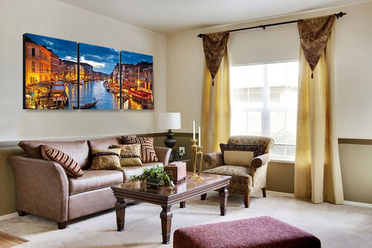 SENIK River walk 3-Panel MDF Framed Photography Triptych Print, 72 x 24-in