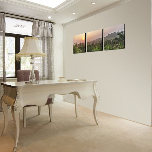 Seni Dawn Scenery 3-Panel MDF Framed Photography Triptych Print, 48 x 16-inch