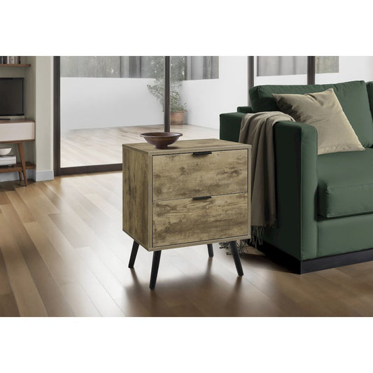 Accent Table, Storage Drawer, Light Brown Laminate, Modern, Contemporary