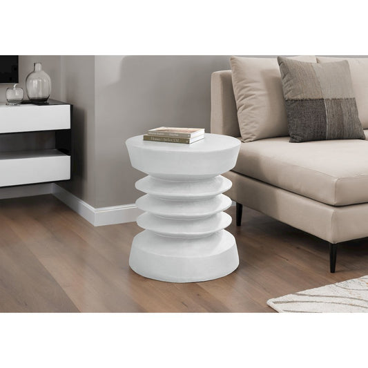 Accent Table, 25H, Side Table, End, Nightstand, Round, White, Contemporary