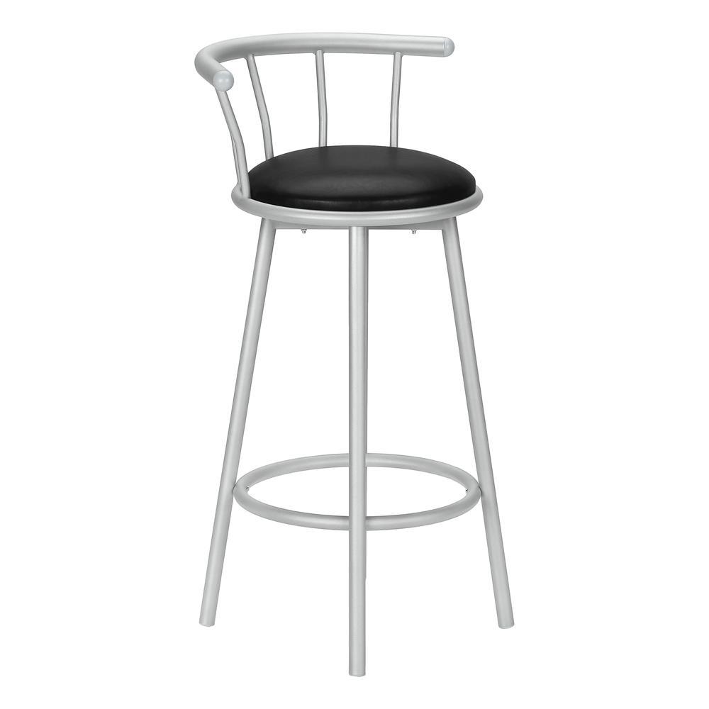 Bar Stool, Set Of 2, Swivel, Bar Height, Grey