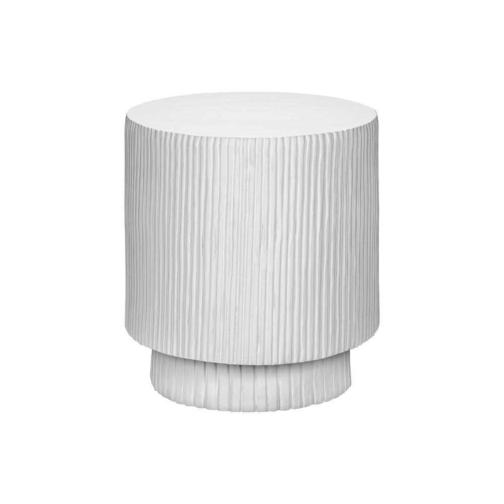 Accent Table, 25H, End, Nightstand, Round, Side Table, White, Contemporary